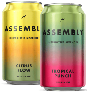 Go Brewing Packaged Beer 12-pack 12 oz cans Assembly Electrolyte Water Citrus & Tropical