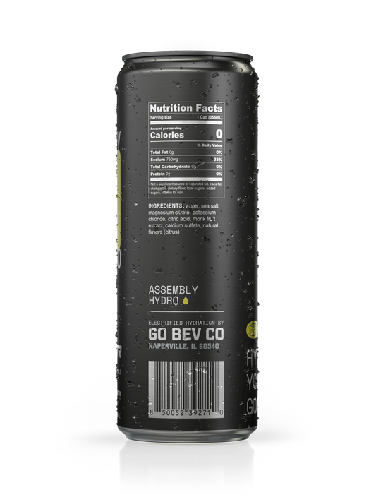Go Bev Co Electrolyte Water 12-pack, 12 fl.oz Assembly Hydro BLDR Edition: Citrus Flow