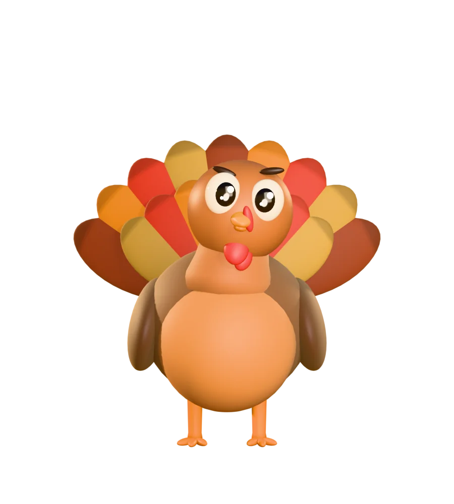 A cartoon turkey