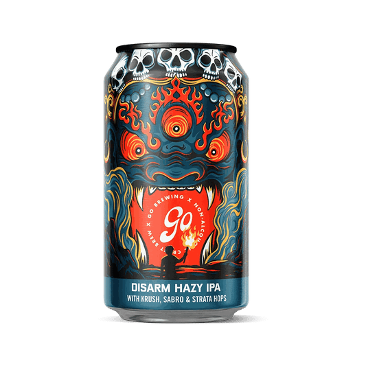 Go Brewing Packaged Beer 6-pack, 12 oz cans Disarm Hazy IPA – Non-Alcoholic Hazy IPA