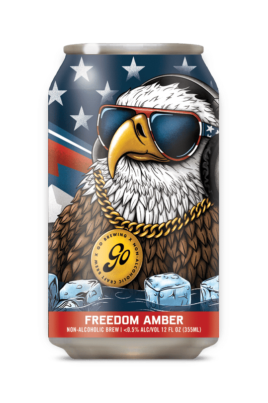 Go Brewing Packaged Beer Freedom Amber No Gluten + Adaptogens