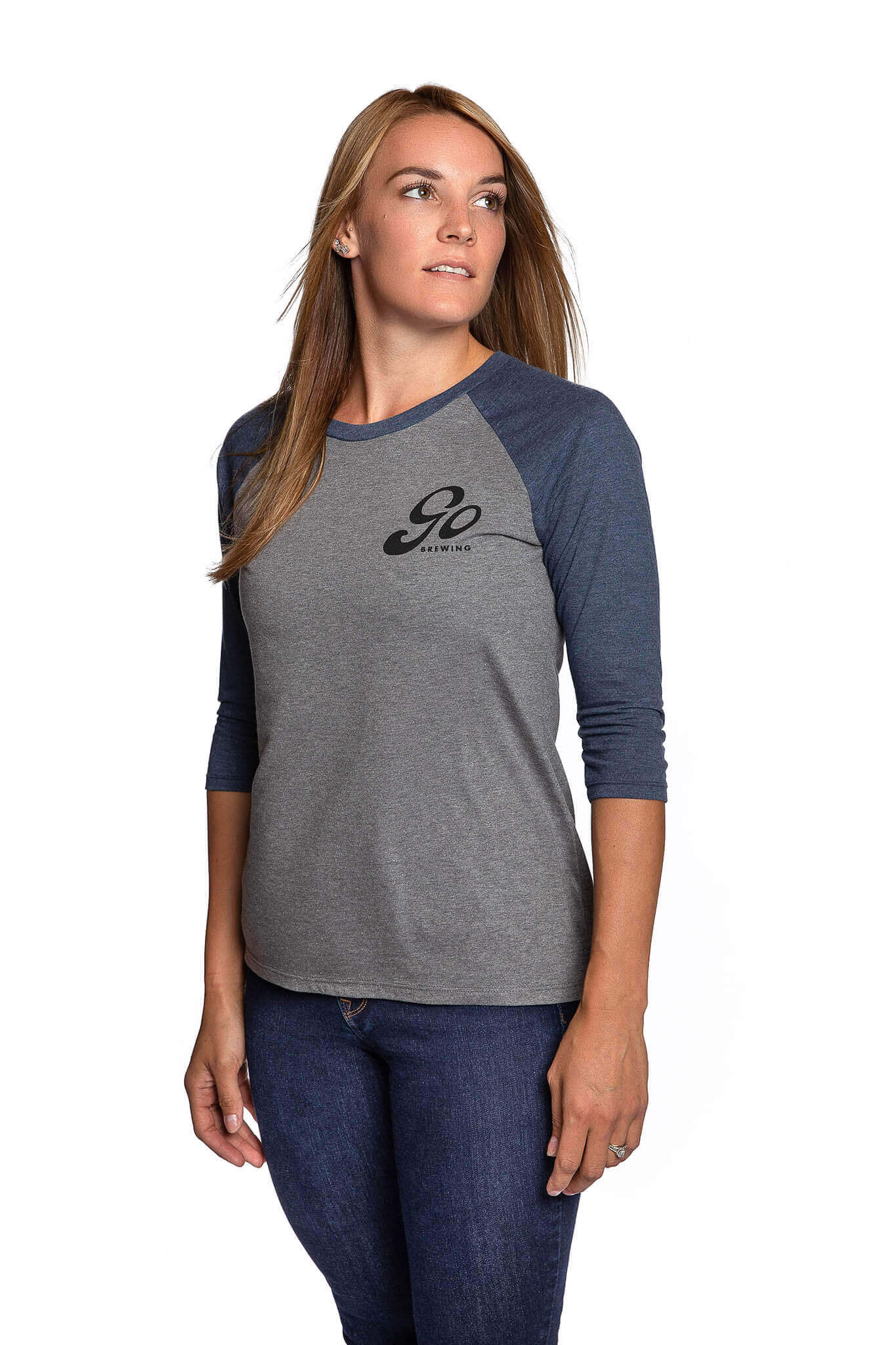 District Merch Go Lettermark Women's 3/4 T-Shirt