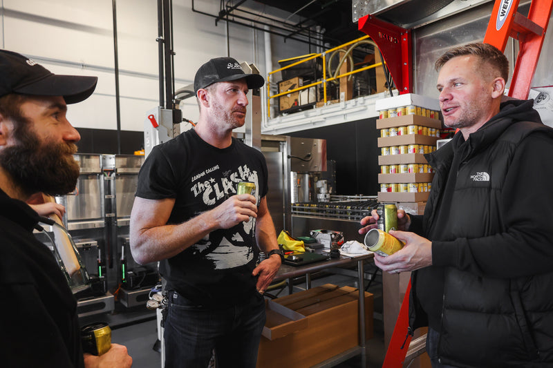 The Go Brewing team tasting a new beer at the brewery