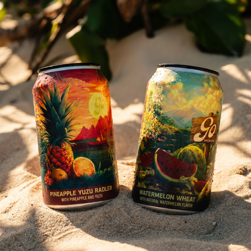 Mixed 6-Pack: Watermelon Wheat & Pineapple Yuzu Radler – Non-Alcoholic