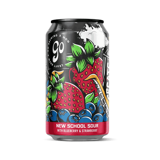 Go Brewing Packaged Beer 6-pack, 12 oz cans New School Sour Berry – Non-Alcoholic Kettle Sour