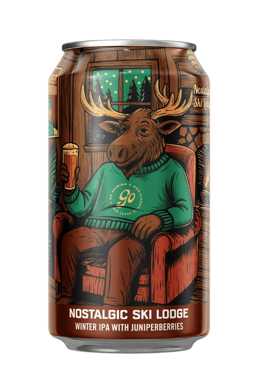 Go Brewing Packaged Beer 6-pack, 12 oz cans Nostalgic Ski Lodge Winter IPA