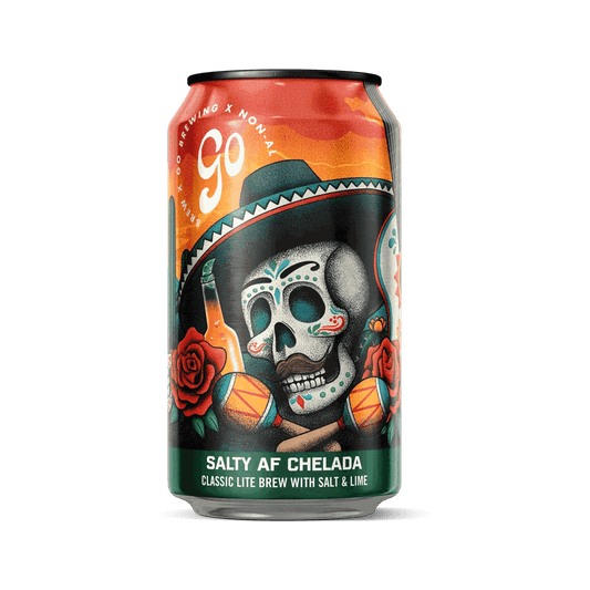 Go Brewing Packaged Beer 6-pack, 12 oz cans Salty Lime AF Chelada – Non-Alcoholic Chelada Lager