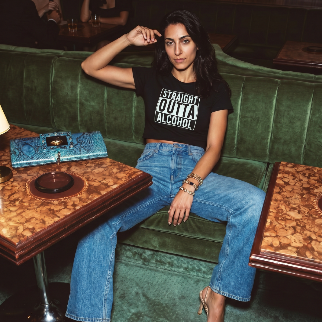 District Merch Straight Outta Alcohol Cropped T-Shirt
