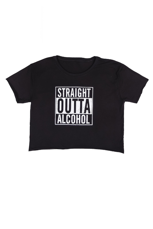 District Merch Straight Outta Alcohol Cropped T-Shirt