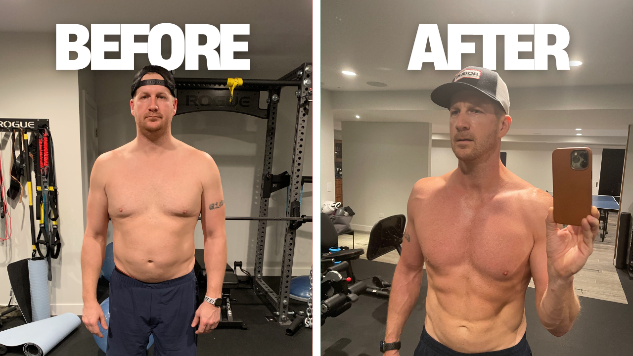 Joe — before and after his change in habits